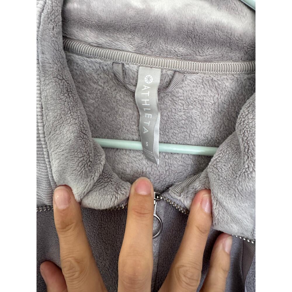 Athleta Grey Triumph Hoodie Double Cozy Karma Full Zip Jacket Size Small - Picture 4 of 6